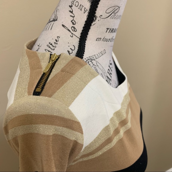 Cato Brown & White Stripe Sweater Dress Size Large - Picture 5 of 12